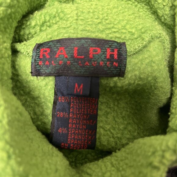 RALPH LAUREN Vintage Women's Vest Green Fleece Front Pocket Size Medium - Picture 5 of 8